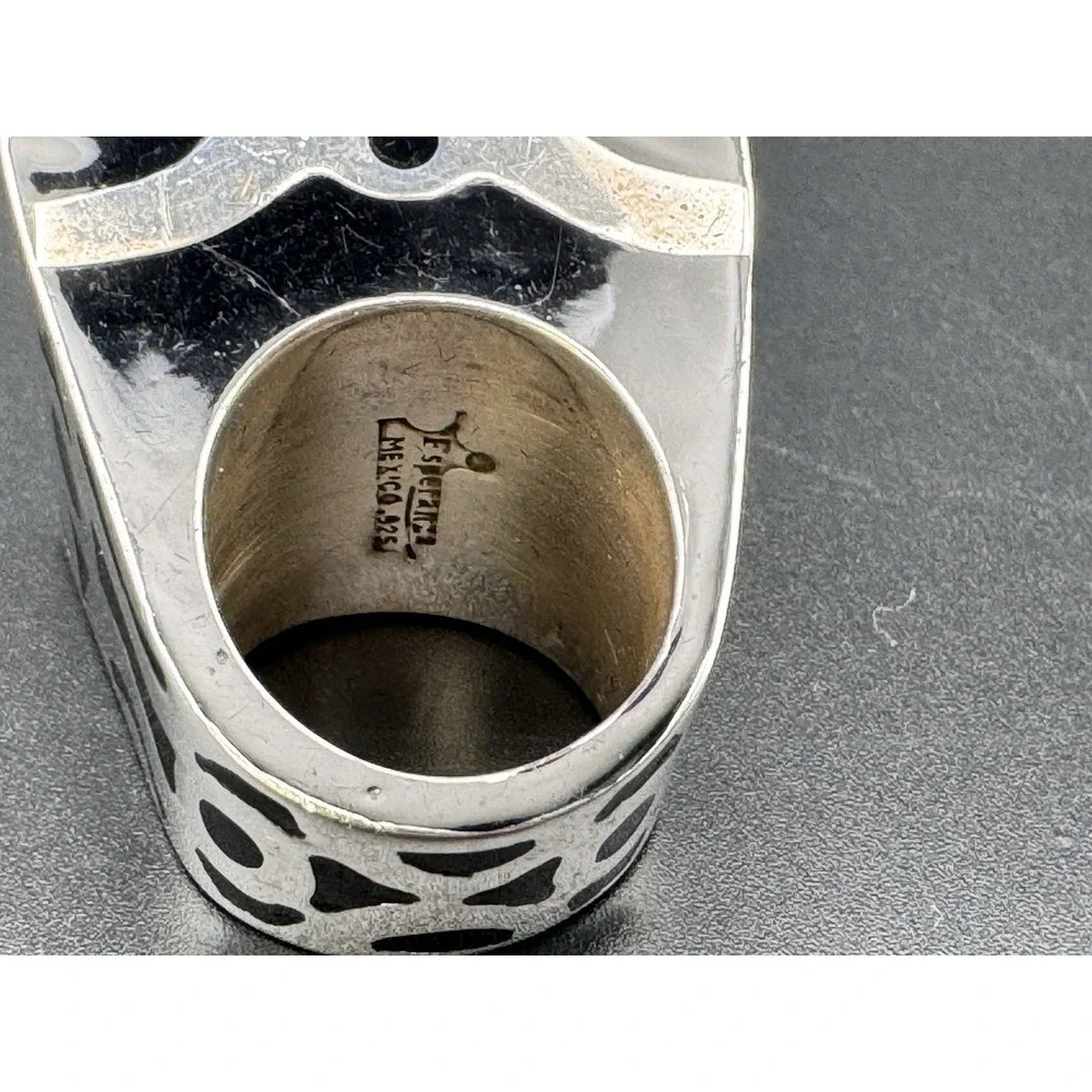 F. Speranza Mexico .925 Sterling Silver Modernist Shield Ring 19.25g Sz 6.5